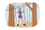 People climbing in rope park set, a Sport Illustration by Good Studio (Thumbnail 13 of 25)