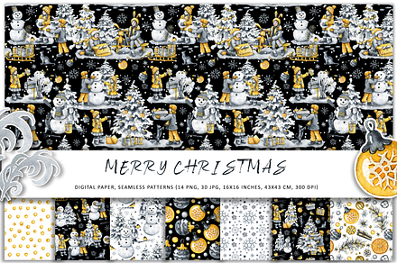 Gristmas winter digital paper