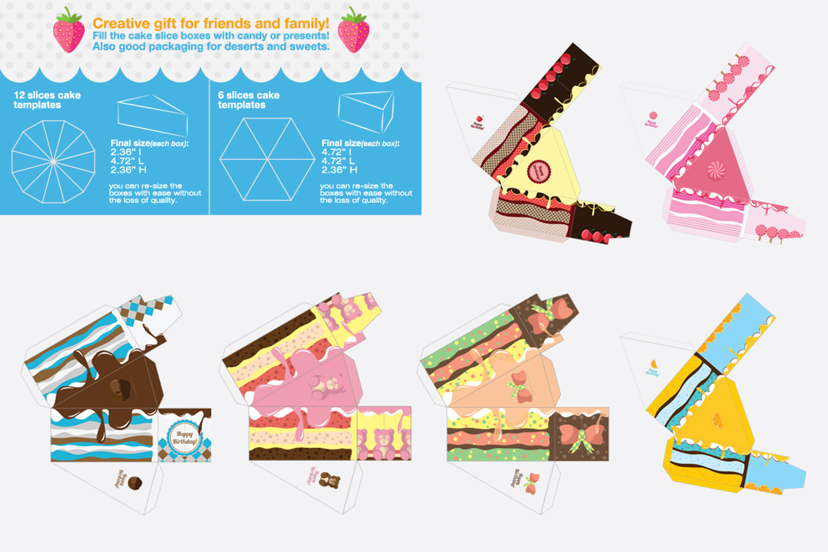 Gift Box Packaging Cake Template, a Templates & Theme by Graphicdome (Photo 2 of 5)