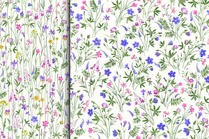 Seamless Summer Flower Patterns