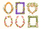 Watercolor Frames Autumn Clipart, an Object Illustration by Pattern + watercolor (Thumbnail 3 of 10)