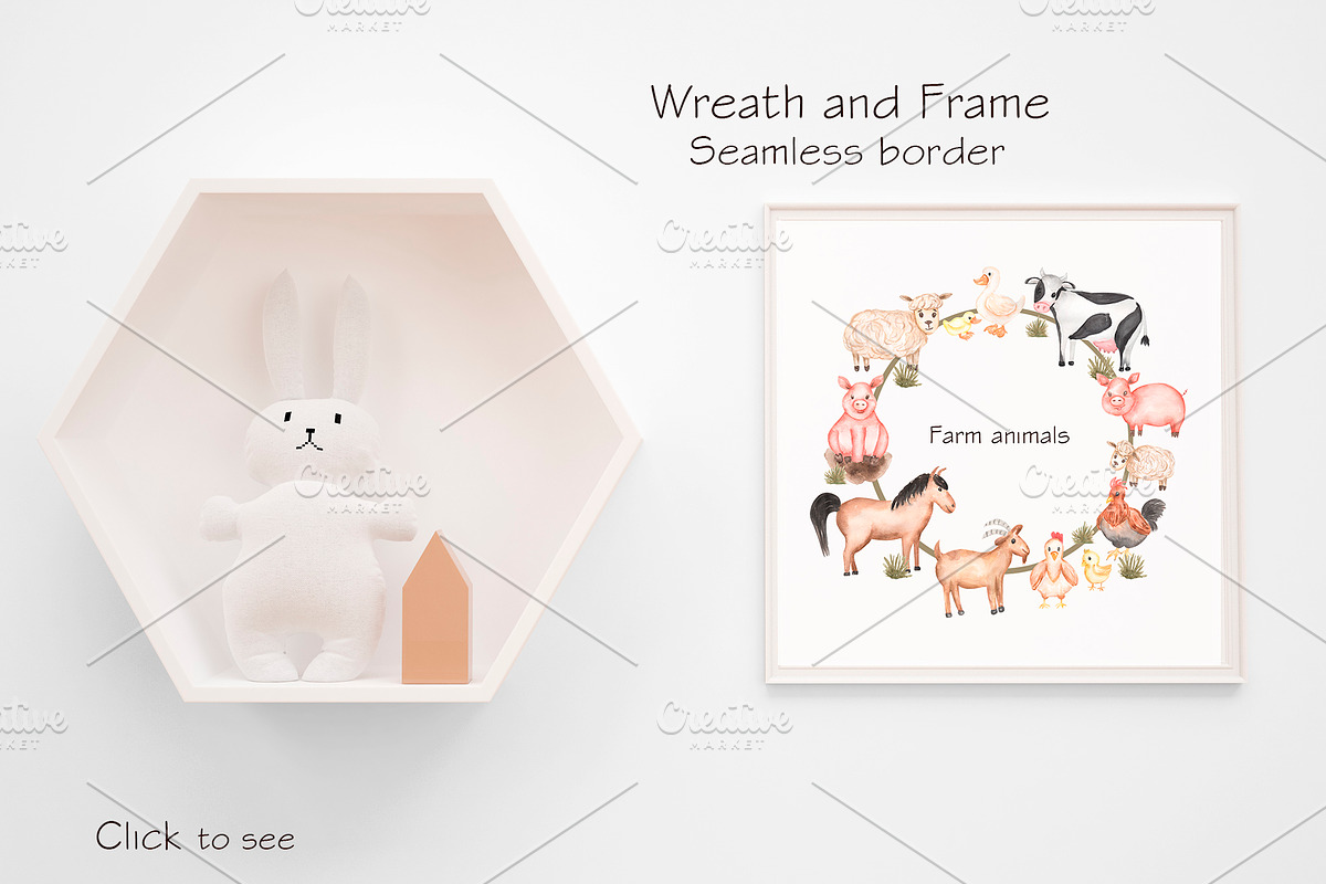 Watercolor Farm Collection, an Animal Illustration by MayaNavits (Photo 3 of 6)