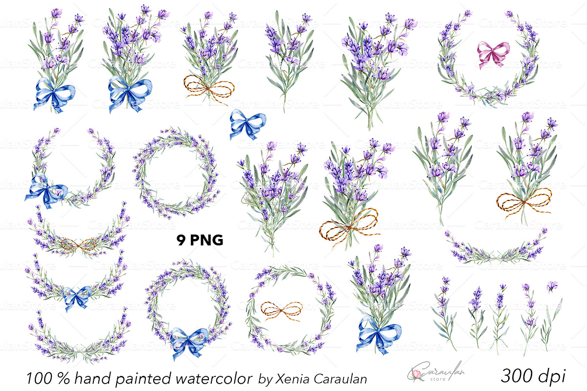 Lavender Watercolor Clipart, an Object Illustration by CaraulanStore (Photo 4 of 9)
