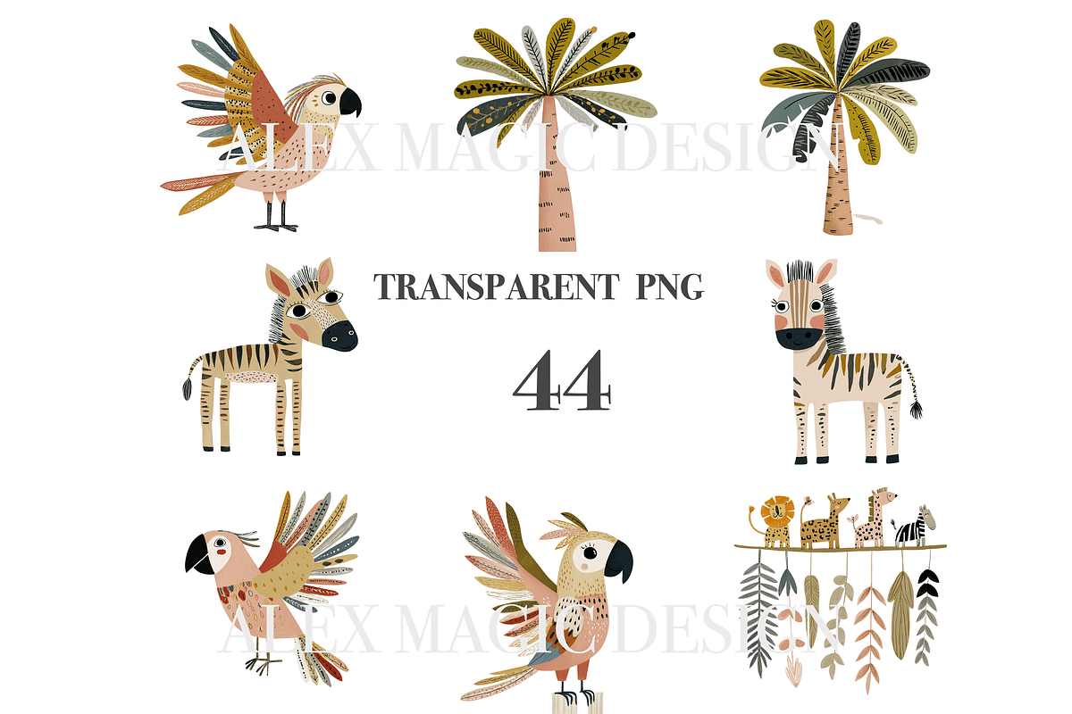 Safari Clipart Bundle, a Decorative Illustration by Pati Charm Studio (Photo 3 of 8)