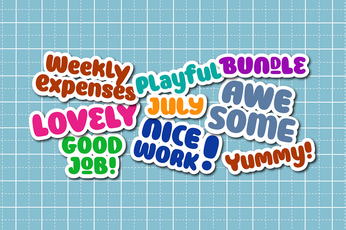 Baloon Everyday - Layered Font, a Sans Serif Font by Arterfak Project (Photo 9 of 13)