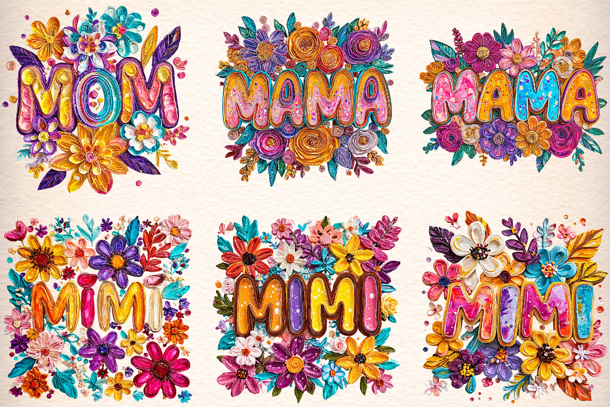 Floral Mom Mama Mothers Day Nana Gig, an Illustration by Digital Artistic99 (Photo 2 of 11)