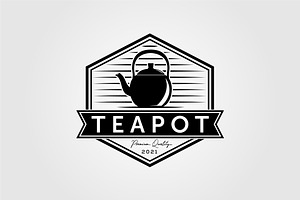beverage cafe and tea teapot logo, a Graphic by Rizkaarishandy_shop