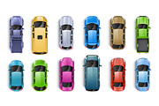 Various colourful cars top view set, a Transportation Illustration by Yayasya (Thumbnail 1 of 3)