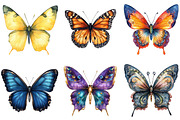 Colorful Butterflies Watercolor Set, an Illustration by Pixels.Craft (Thumbnail 2 of 11)