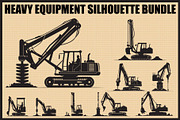 Heavy Equipment Silhouette Set, an Illustration by Designer_Momina (Thumbnail 1 of 10)