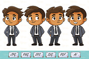 Businessman Character Set Vector Art, a Person Illustration by Ghagra (Thumbnail 1 of 3)