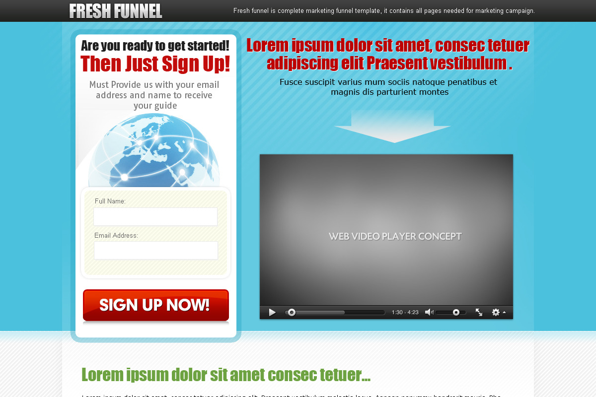 Freshfunnel PSD Template, a Websites & App Template by templatation (Photo 2 of 5)