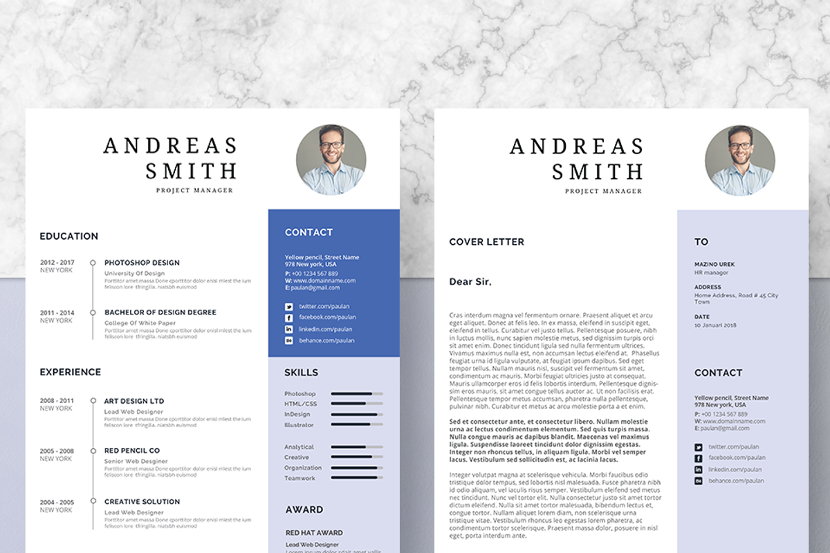Cover Letter & Resume Template, a Resume Template by Hito Graphic (Photo 3 of 8)