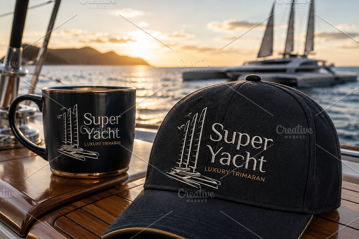 Luxury Trimaran Yacht Boat Ship Logo, a Branding & Logo Template by Enola99d (Photo 1 of 2)