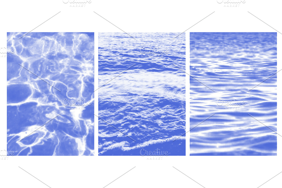 Halftone ocean and swiming pool, an Illustration by art PVP - market
