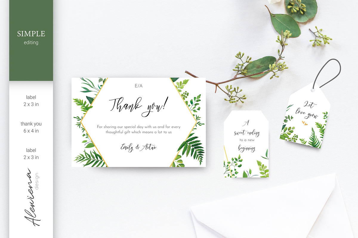 Luxury Green - wedding stationery, an Invitation Template by Alewiena (Photo 4 of 12)
