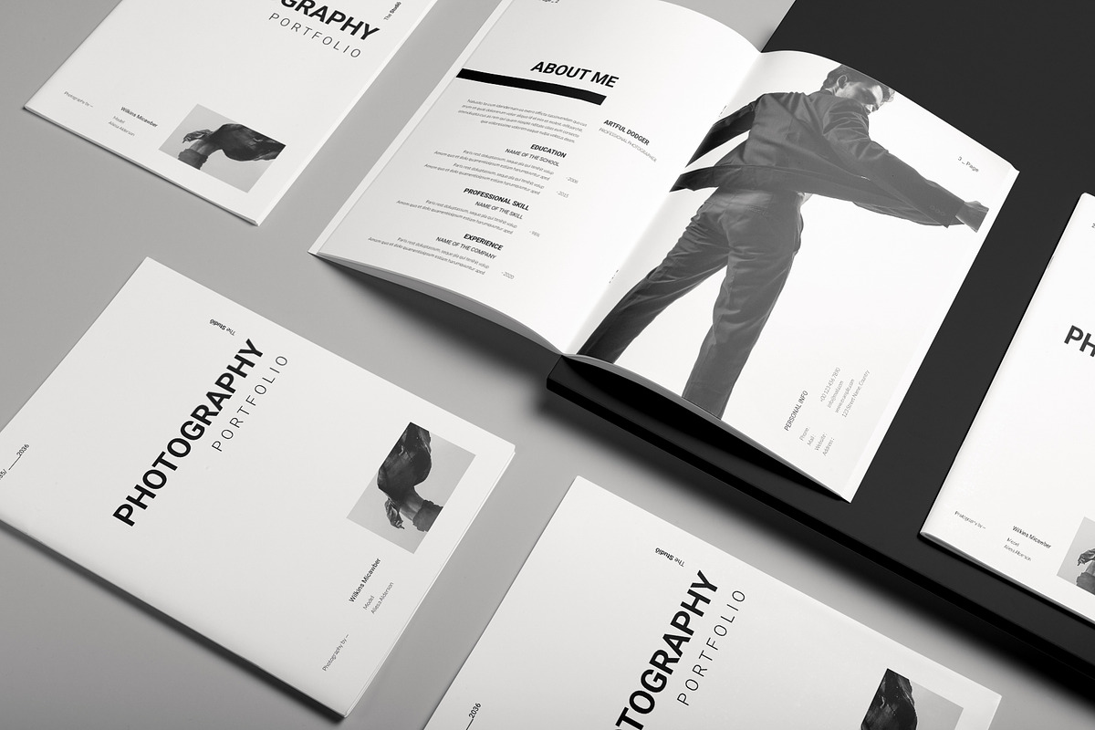 Photography Portfolio Template, a Brochure Template by DesignCrest (Photo 2 of 17)