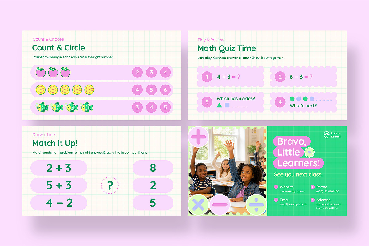 Kids Math Class Presentation, a Presentation Template by BrandPacks