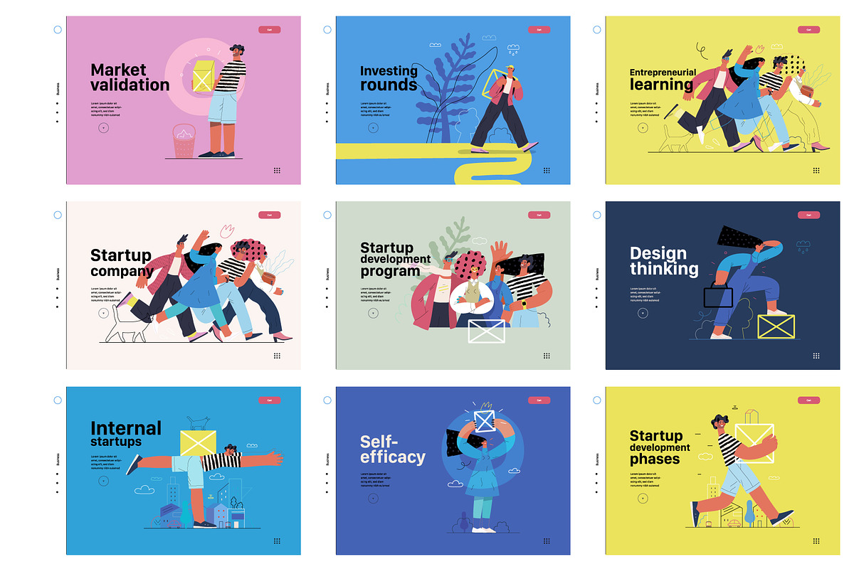 Startups flat vector illustrations, a Templates & Theme by Grivina's shop (Photo 38 of 45)
