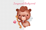 Cupid bear watercolor clipart, an Illustration by AkiraVilla (Thumbnail 5 of 13)