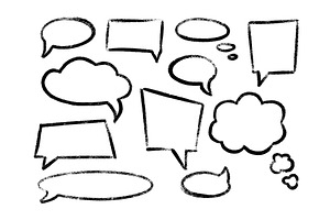 Crayon speech bubble vector set -, a Texture Illustration by YuliiaOsadcha