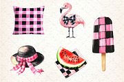 Black and Pink Gingham Summer, an Illustration by Dream Creation (Thumbnail 4 of 6)