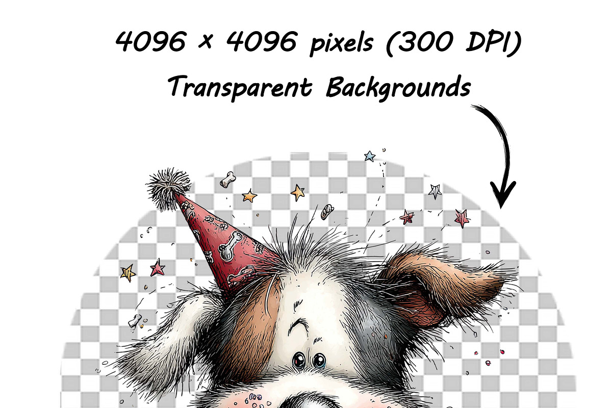30 whimsical dog birthday clipart, an Illustration by one-touch (Photo 6 of 17)