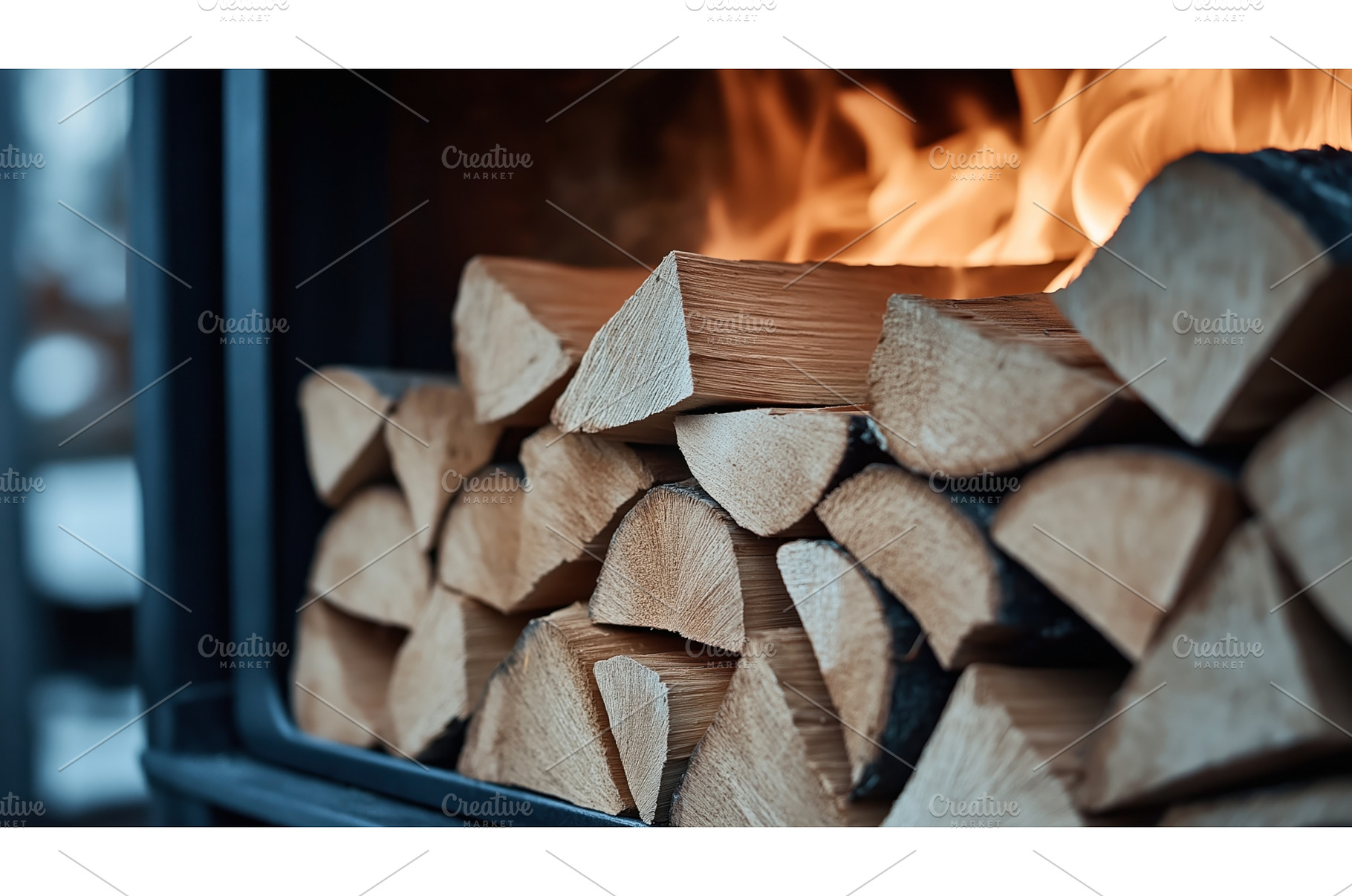 Stack of firewood arranged neatly in, a Background Photo by Sergey Kotenev