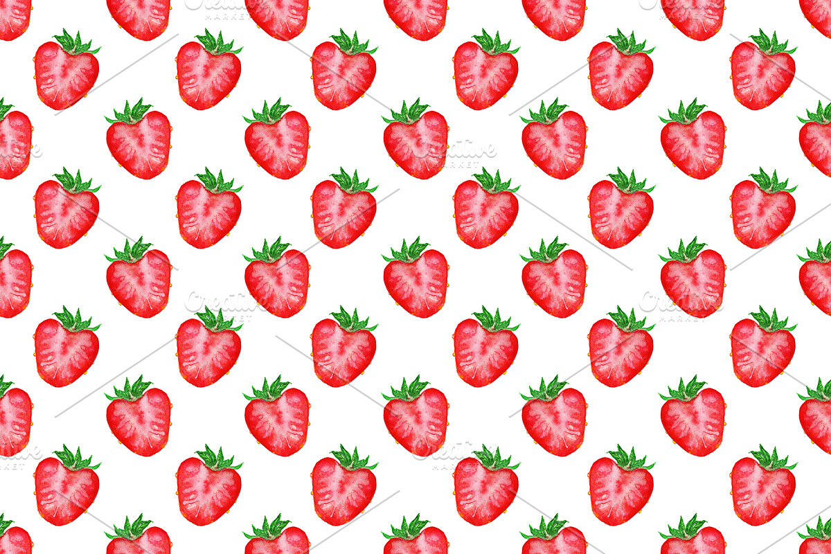 Strawberry seamless pattern texture, a Texture Graphic by Art By Silmairel (Photo 2 of 2)