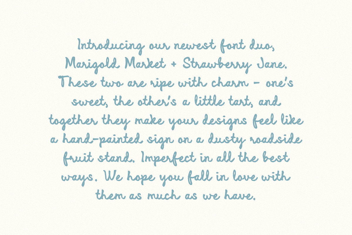 Marigold Market + Strawberry Jane, a Handwritten Font by Bruised Goods (Photo 7 of 13)