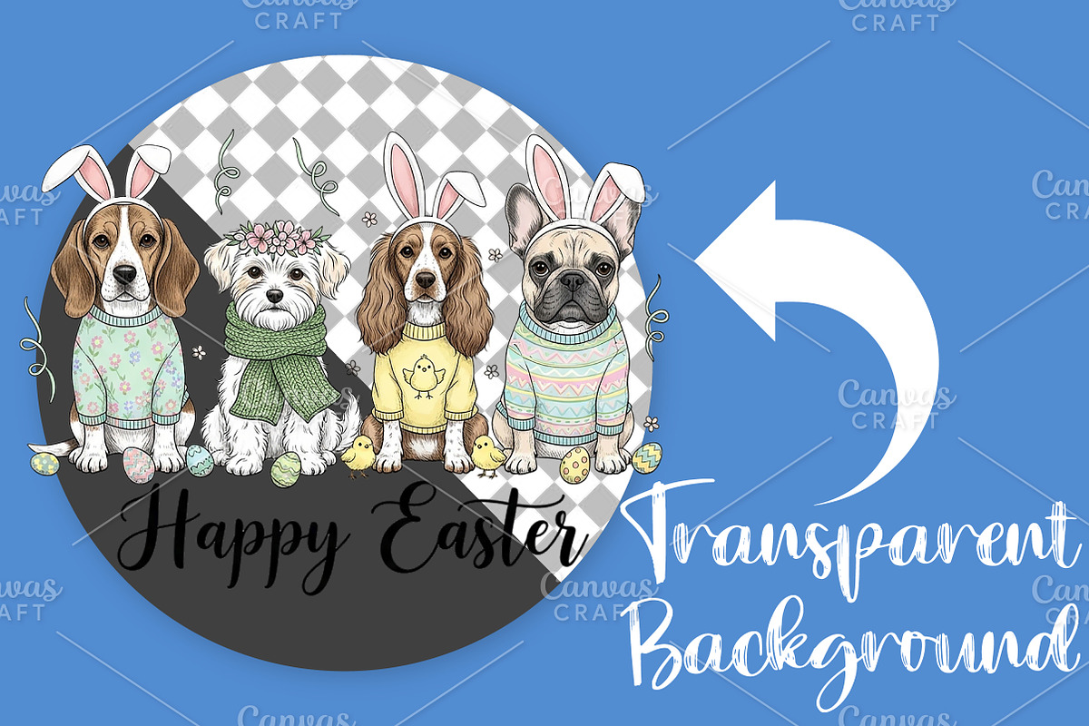 Dog Easter PNG, Happy Easter PNG, an Illustration by Canvas Craft (Photo 2 of 6)