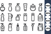 Hand Drawn Cosmetic Bottle Icons, an Illustration by designvectx (Thumbnail 3 of 3)