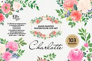 Watercolor flower Clip Art, an Illustration by Elly Studio (Thumbnail 1 of 13)