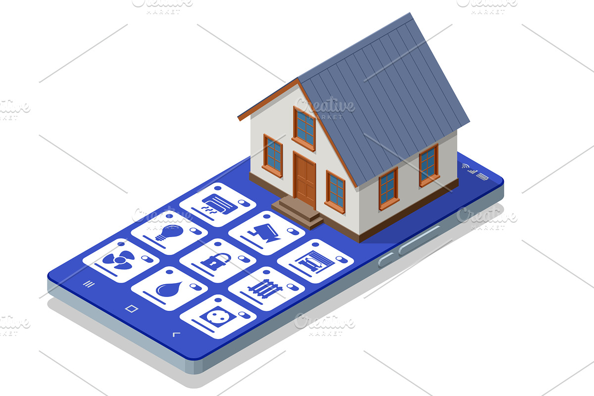 Smart Home Control Panel. Isometric, a Technology Illustration by Golden Sikorka
