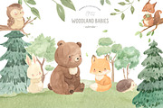 WOODLAND BABIES. Watercolor set, an Animal Illustration by OlliArtDesign (Thumbnail 6 of 9)