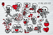 Gothic Valentines Skeleton Line art, a Decorative Illustration by Blumensdiary (Thumbnail 3 of 7)
