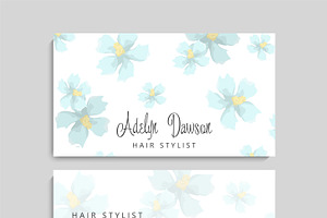 Flower business cards template