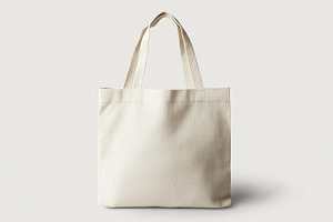 Plain beige canvas tote bag against, a Background Photo by MistyDay