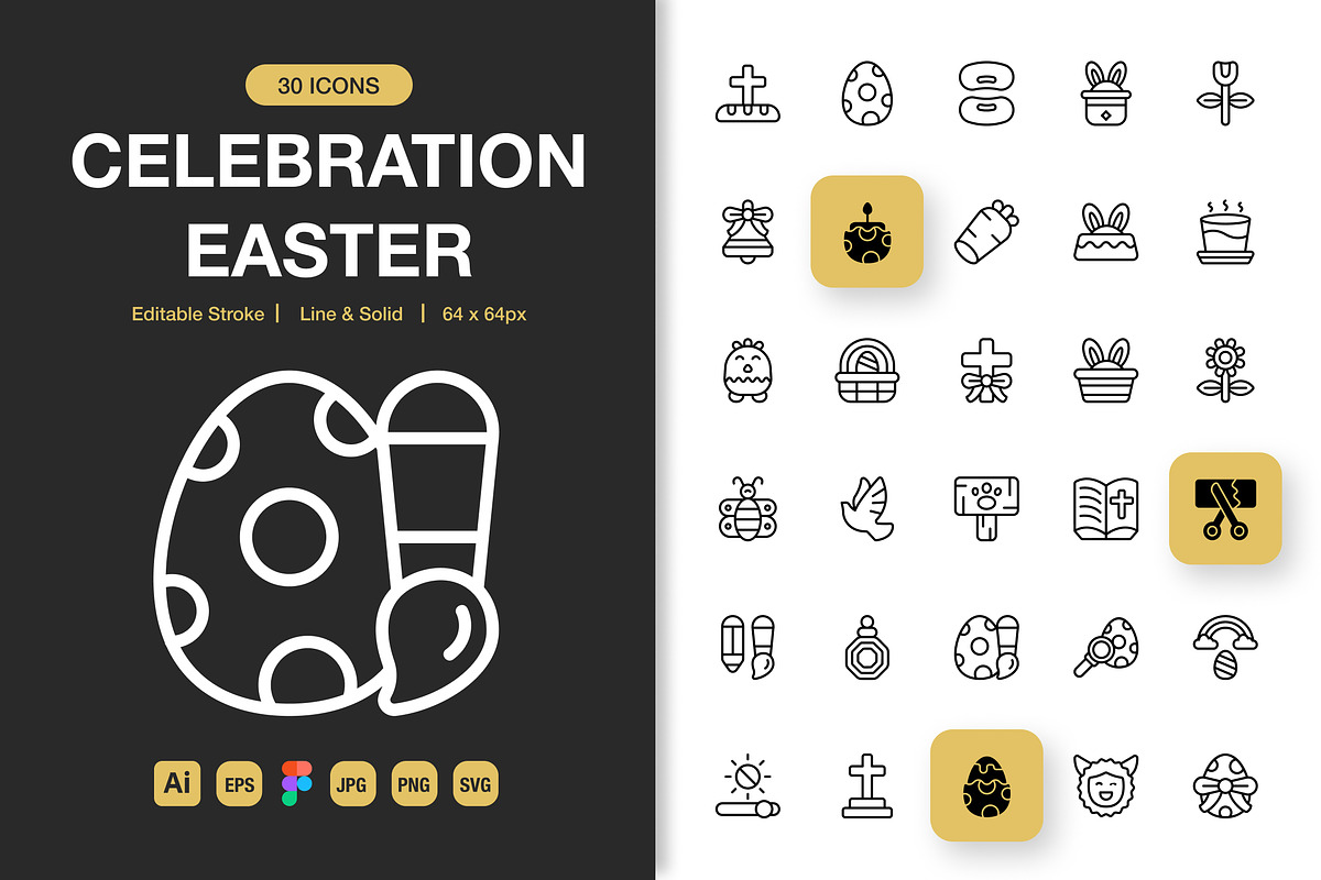 Celebration Easter Icons, an Icon by Spacepixel Creative (Photo 1 of 3)