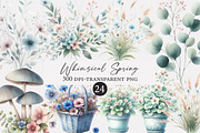 Whimsical Spring Watercolor Cliparts, an Illustration by Designworld (Thumbnail 1 of 5)