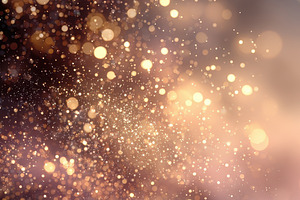 Golden bokeh lights sparkling backgr, a Photo by Pixeness Studio