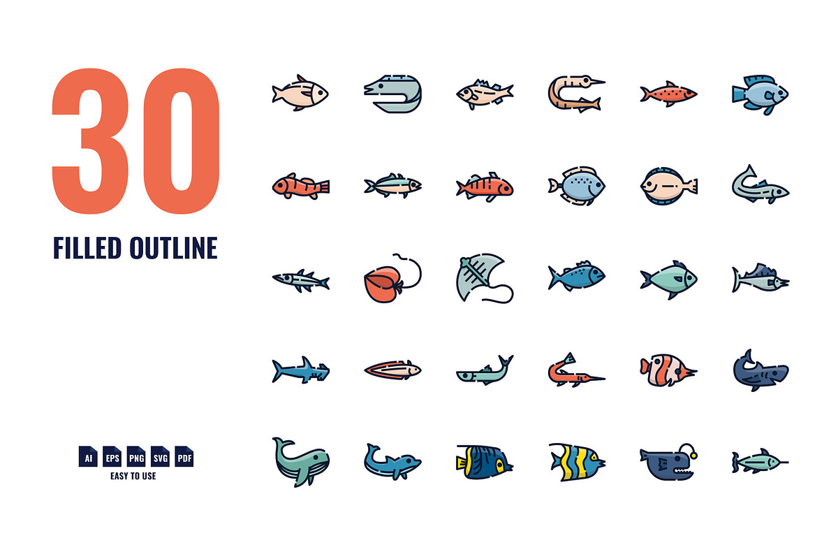 120 Ocean Fishes icons
