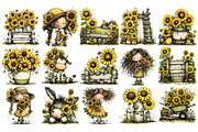 Sunflower Farm PNG Clipart Bundle, a Seasonal Illustration by Nicolle's Colorful Art (Thumbnail 4 of 5)