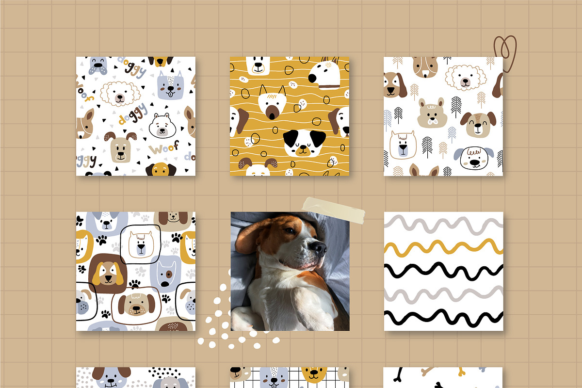 Doggy Woof. Vector dog patterns, a Pattern Graphic by ValeriiaFeeva (Photo 7 of 11)