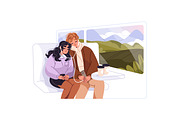 Love couples on romantic date set, a Person Illustration by PaperTrident (Thumbnail 6 of 11)