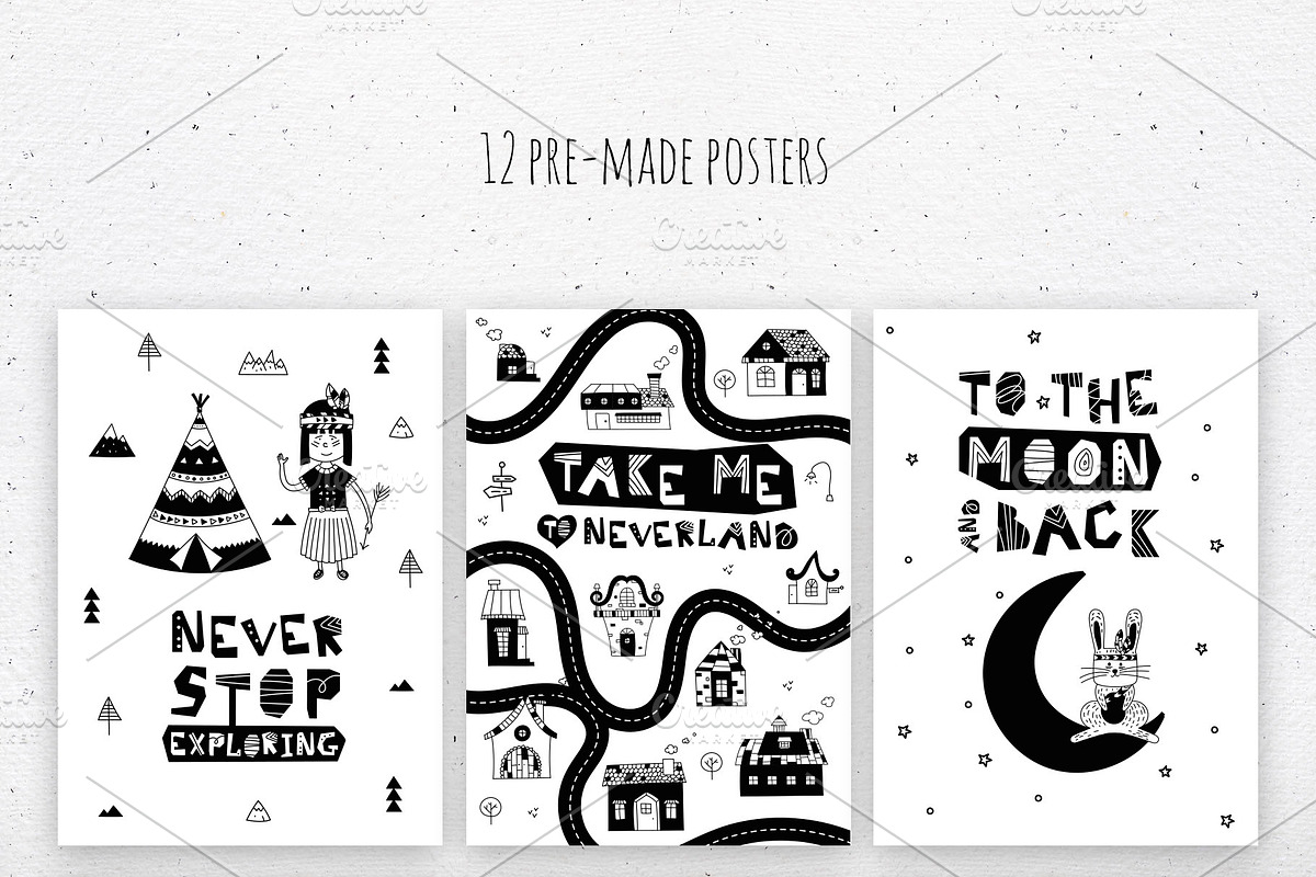 Black&White Nursery Art, an Animal Illustration by kuchuk_design (Photo 2 of 8)