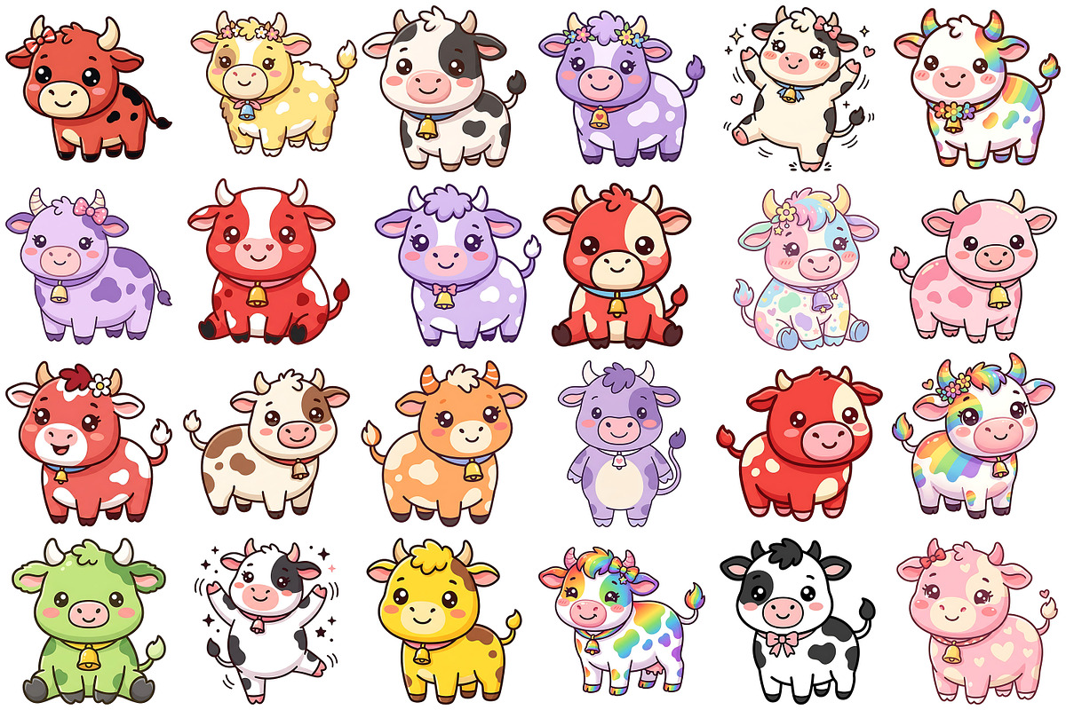 Cute Cow Clipart, an Animal Illustration by Forhadx5 (Photo 4 of 8)