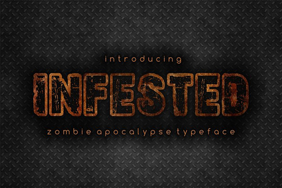 Infested - apocalyptic display font preview 3
