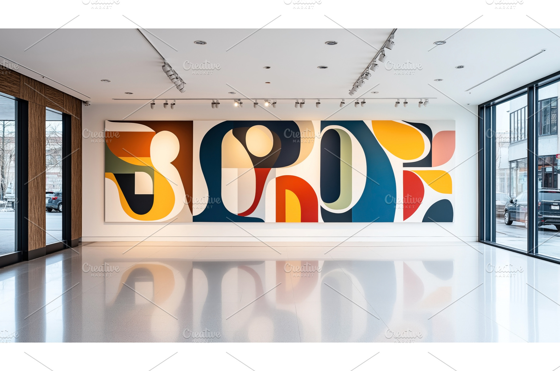 Large colorful abstract mural with, an Abstract Photo by Sergey Kotenev