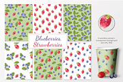 Blueberries,  Strawberries, a Pattern Graphic by oKOLOstyle (Thumbnail 3 of 6)